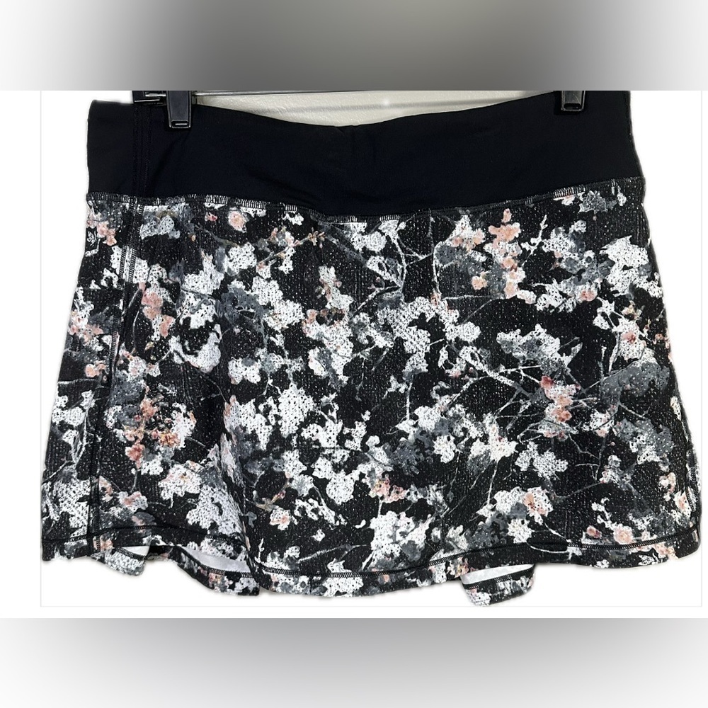 Lululemon Pace Rival Skirt In Spring Bloom Multi/Black Size 10 - Picture 4 of 7